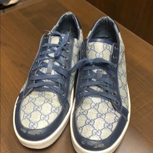 Vintage Gucci Blue Monogram Sneakers Mens US 12